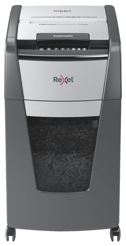 Rexel Optimum AutoFeed+ 225M paper shredder Micro-cut shredding 55 dB 23 cm Black, Silver