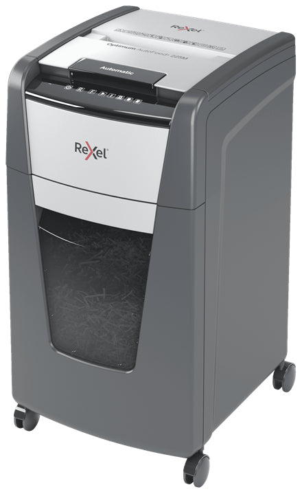 Rexel Optimum AutoFeed+ 225M paper shredder Micro-cut shredding 55 dB 23 cm Black, Silver