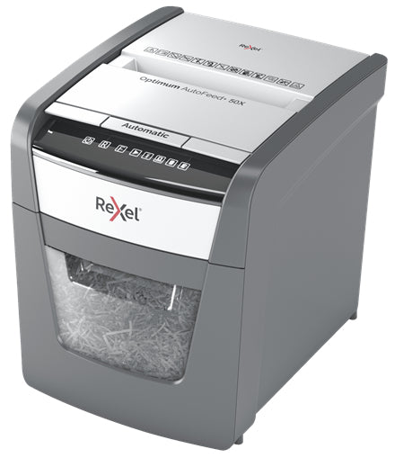 Rexel Optimum AutoFeed+ 50X paper shredder Cross shredding 55 dB 22 cm Black, Silver