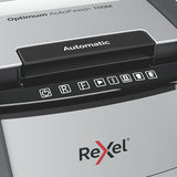 Rexel Optimum AutoFeed+ 100M paper shredder Micro-cut shredding 55 dB 22 cm Black, Silver