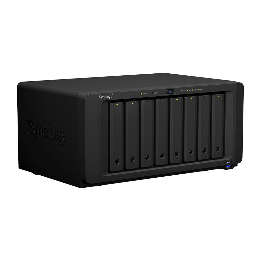 Synology DiskStation DS1821+ NAS Desktop Ryzen Embedded V1500B 4 GB DDR4 128 TB HDD DiskStation Manager Black