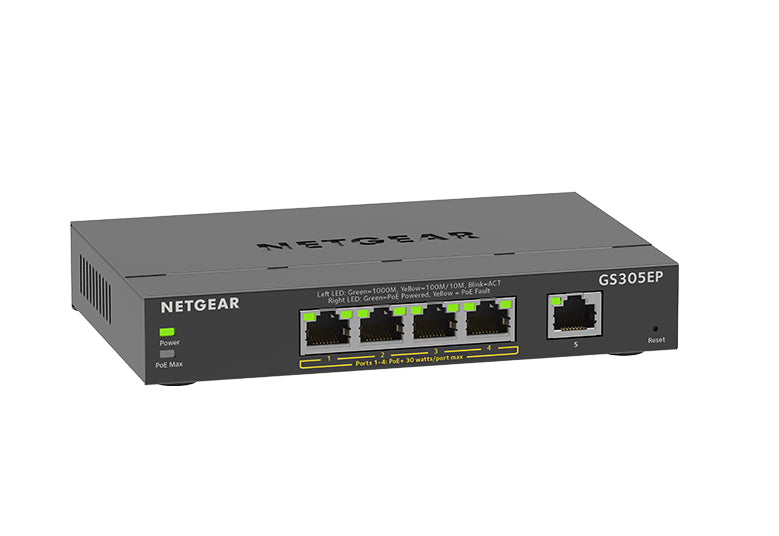 NETGEAR GS305EP Managed L3 Gigabit Ethernet (10/100/1000) Power over Ethernet (PoE) Black