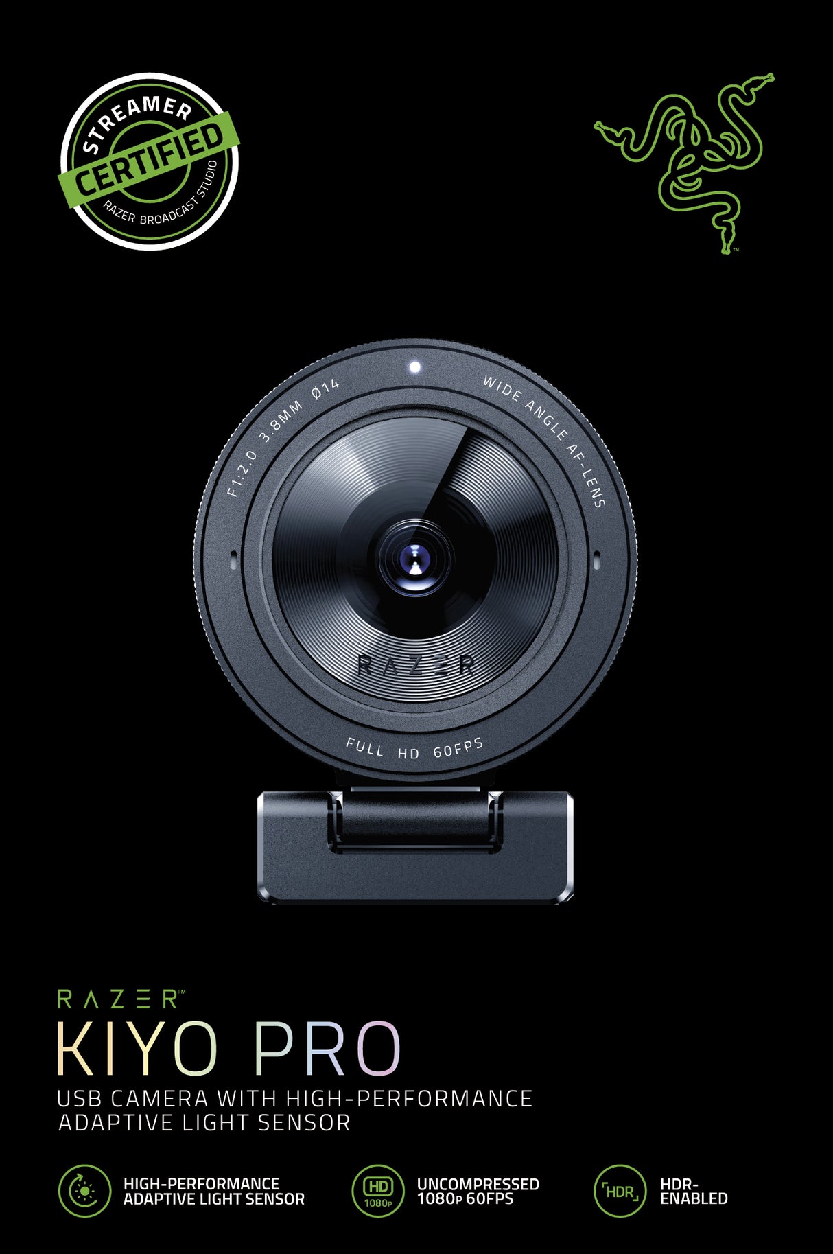 Razer Kiyo Pro webcam 2.1 MP 1920 x 1080 pixels USB Black