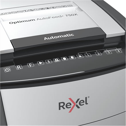 Rexel Optimum AutoFeed+ 750X paper shredder Cross shredding 55 dB 23 cm Black, Silver