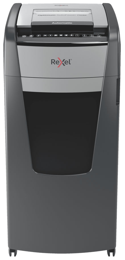 Rexel Optimum AutoFeed+ 750M paper shredder Micro-cut shredding 55 dB 23 cm Black, Silver