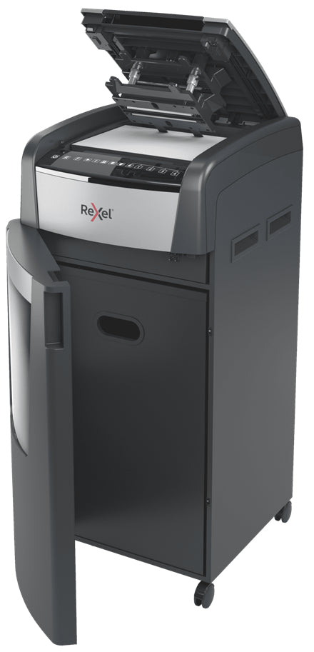 Rexel Optimum AutoFeed+ 600M paper shredder Micro-cut shredding 55 dB 23 cm Black, Silver