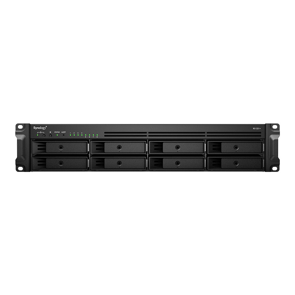 Synology RackStation RS1221RP+ NAS Rack (2U) AMD Ryzen V1500B 4 GB DDR4 128 TB HDD Aluminium, Black