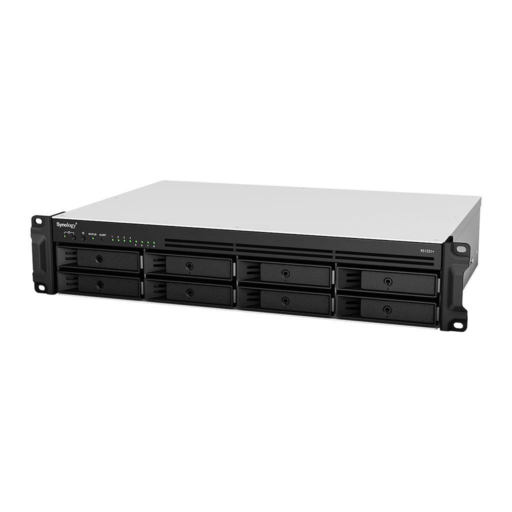 Synology RackStation RS1221RP+ NAS Rack (2U) AMD Ryzen V1500B 4 GB DDR4 16 TB HDD Aluminium, Black