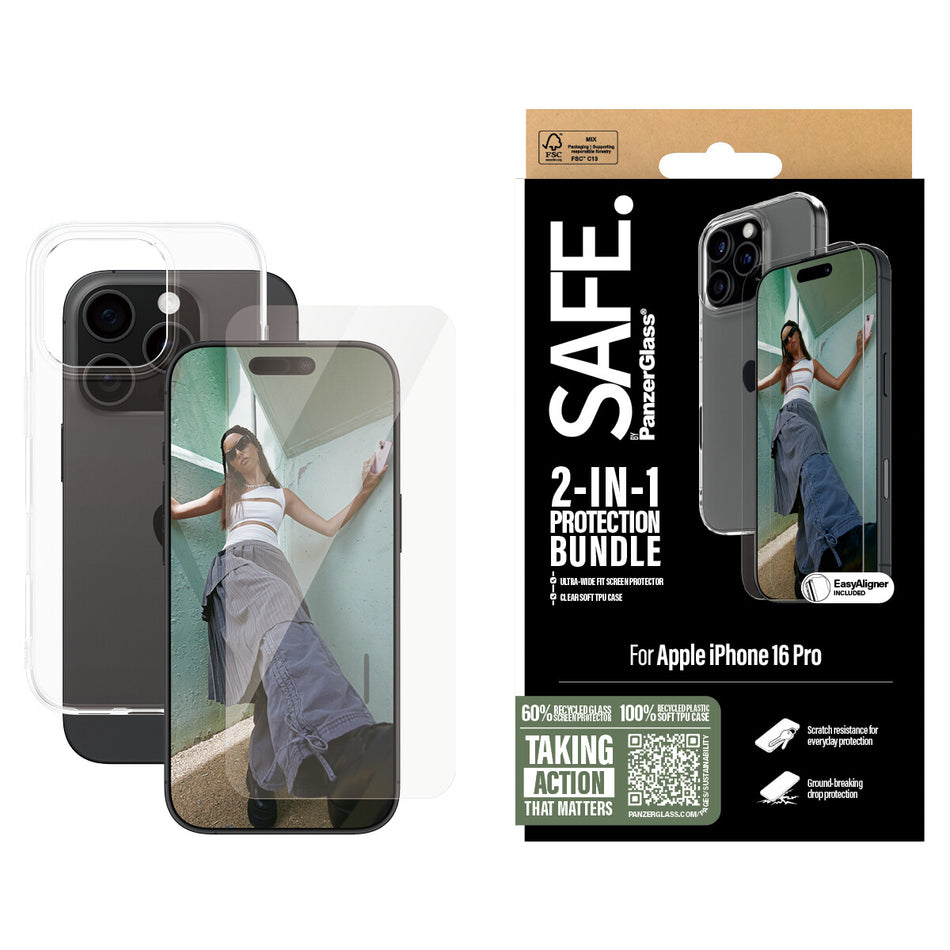 PanzerGlass SAFE. by ® 2-in-1 Protection Bundle iPhone 16 Pro