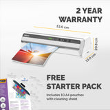 Fellowes A3 Laminator Machine Jupiter A3 Laminating Machine 80 to 250 Micron 10 A4 Laminating Pouch Starter Pack Included White