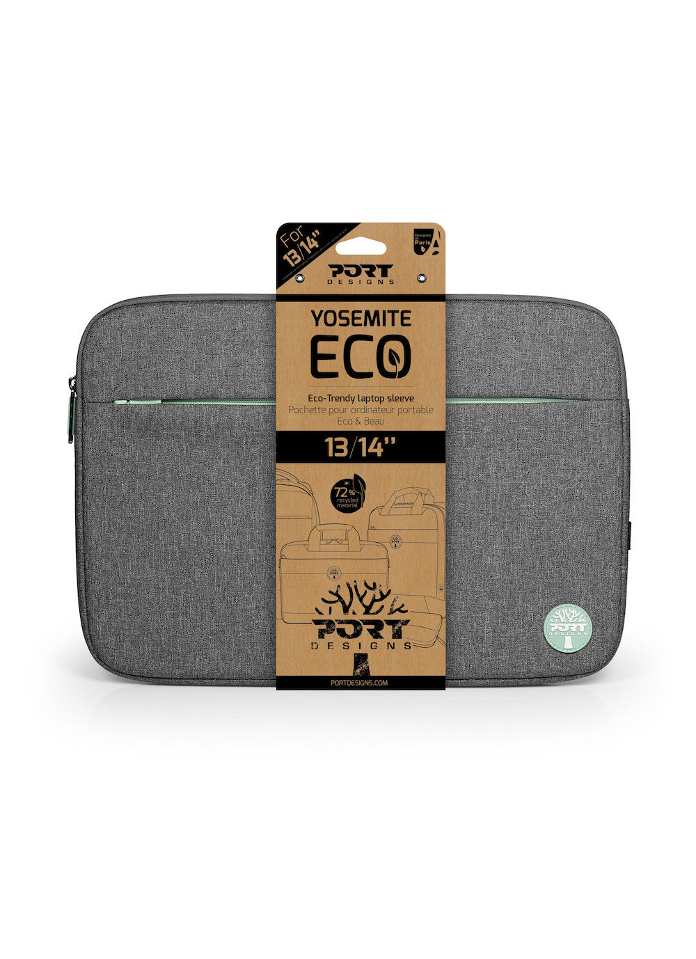 Port Designs YOSEMITE Eco 39.6 cm (15.6") Sleeve case Grey