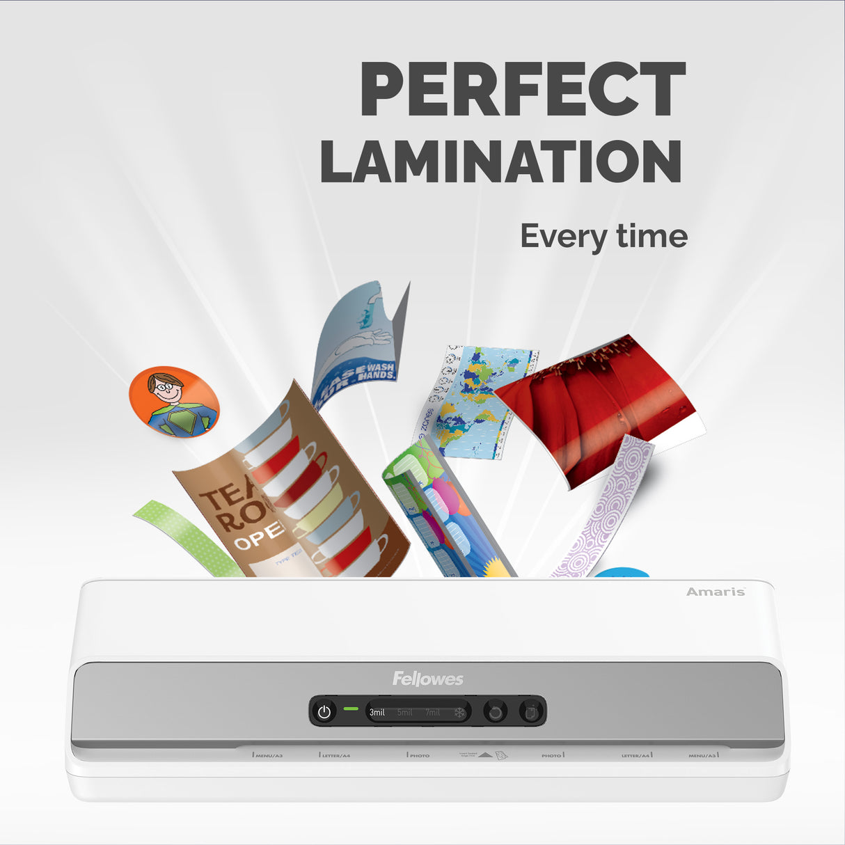 Fellowes A3 Laminator Machine Amaris A3 Laminating Machine 80 to 175 Micron 10 A4 Laminating Pouch Starter Pack Included