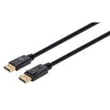 Manhattan DisplayPort 1.4 Cable, 8K@60hz, 3m, PVC Cable, Male to Male, Equivalent to DP14MM3M, With Latches, Fully Shielded, Black, Lifetime Warranty, Polybag