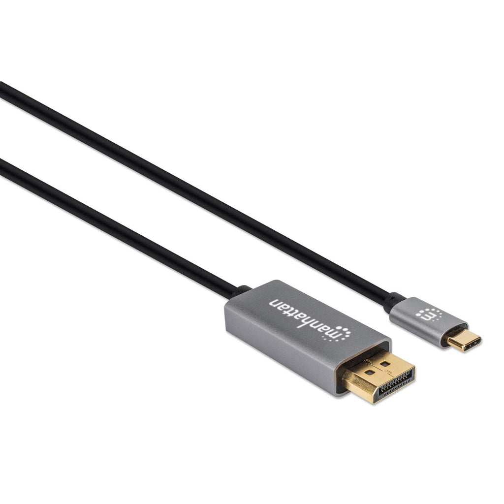 Manhattan USB-C to DisplayPort 1.4 Cable, 8K@60Hz, 2m, Male to Male, Black, Equivalent to CDP2DP146B (except 20cm longer), Three Year Warranty, Polybag