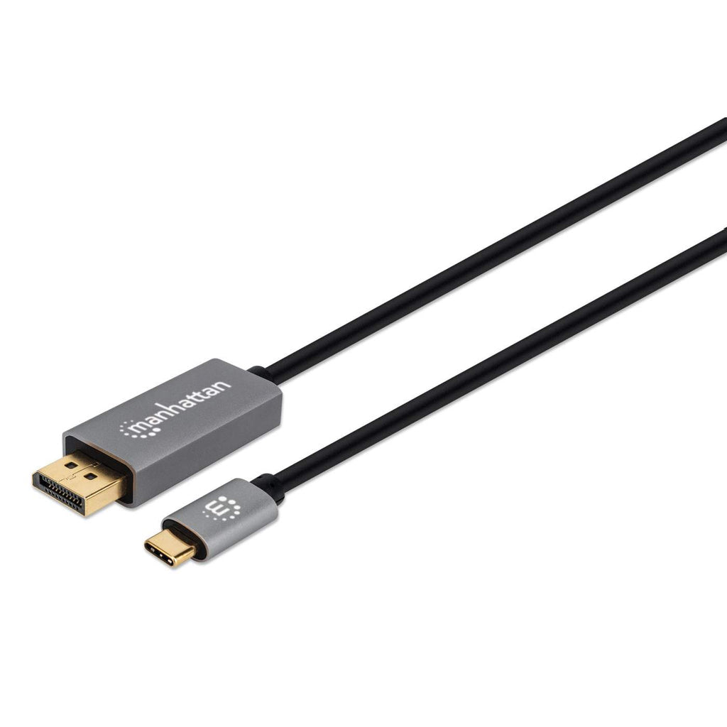 Manhattan USB-C to DisplayPort 1.4 Cable, 8K@60Hz, 2m, Male to Male, Black, Equivalent to CDP2DP146B (except 20cm longer), Three Year Warranty, Polybag