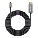 Manhattan USB-C to DisplayPort 1.4 Cable, 8K@60Hz, 2m, Male to Male, Black, Equivalent to CDP2DP146B (except 20cm longer), Three Year Warranty, Polybag