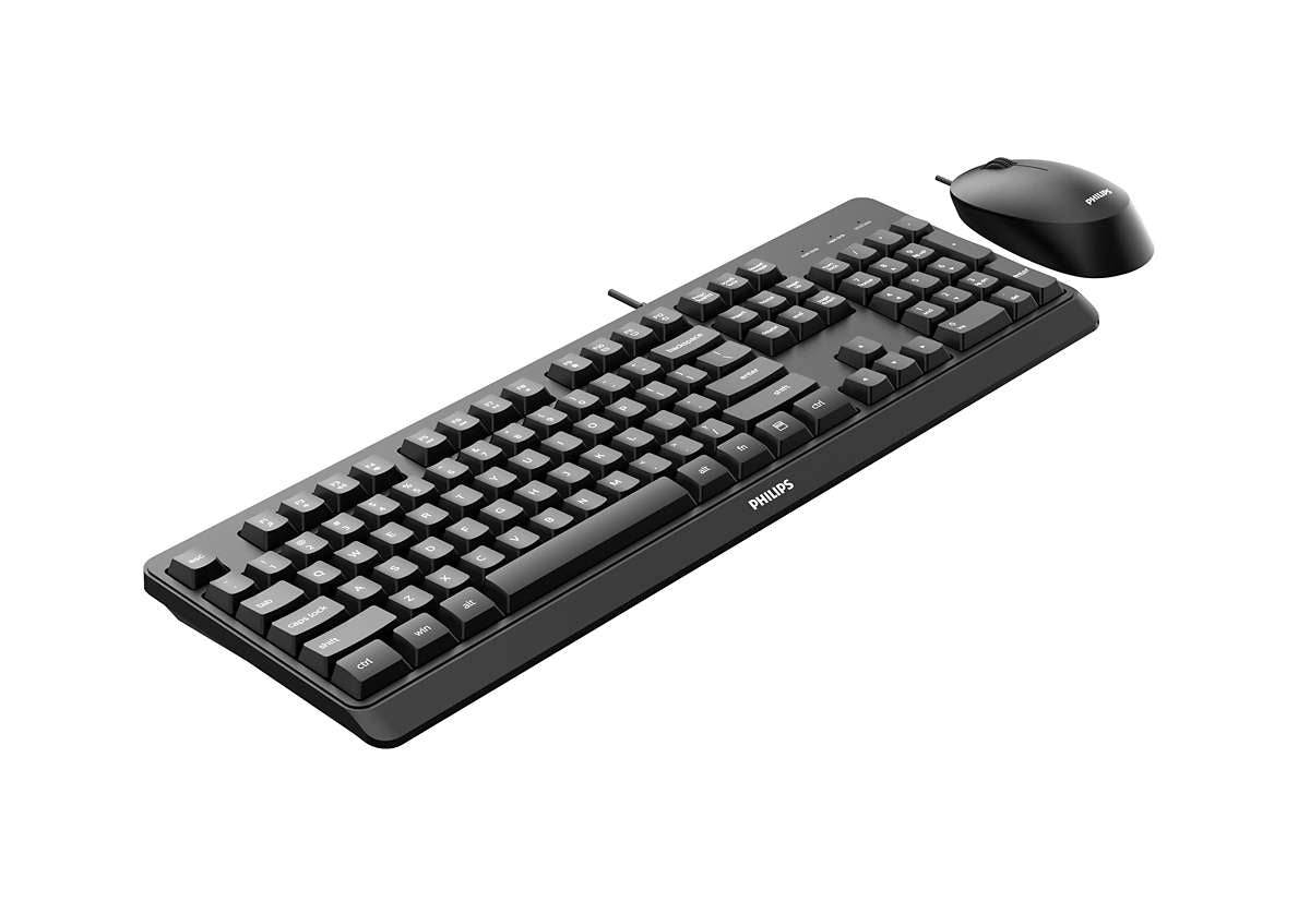 Philips 2000 series SPT6207BL/40 keyboard Mouse included Universal USB QWERTY English Black