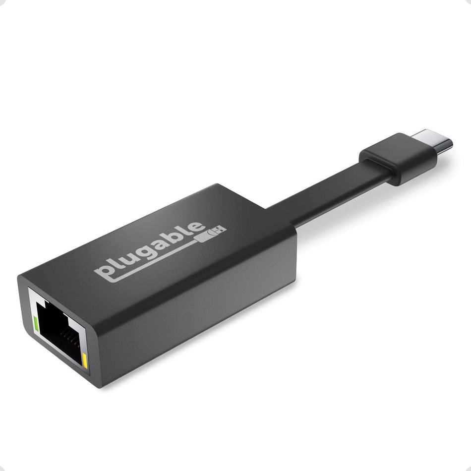 Plugable Technologies USB C to Ethernet Adapter, Driverless Fast and Reliable Gigabit Speed, Thunderbolt 3 to Ethernet Adapter Compatible with Macbook Pro, Windows, macOS, iPhone 15, and ChromeOS