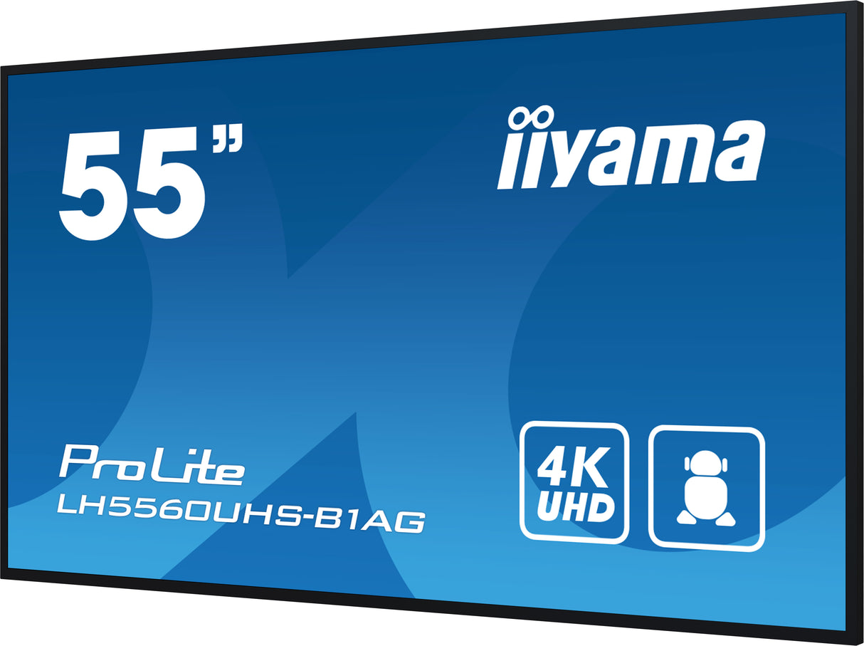 iiyama LH5560UHS-B1AG Signage Display Digital A-board 139.7 cm (55") LED Wi-Fi 500 cd/m² 4K Ultra HD Black Built-in processor Android 11 24/7