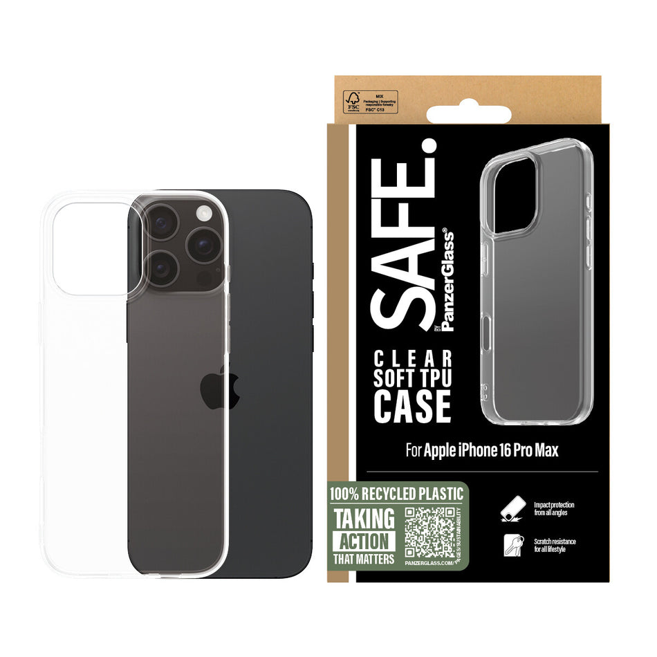 PanzerGlass SAFE. by ® TPU Case Transparent iPhone 16 Pro Max