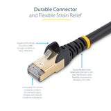 StarTech.com 1.5 m CAT6a Patch Cable - Shielded (STP) - 100% Copper Wire - Snagless Connector - Black