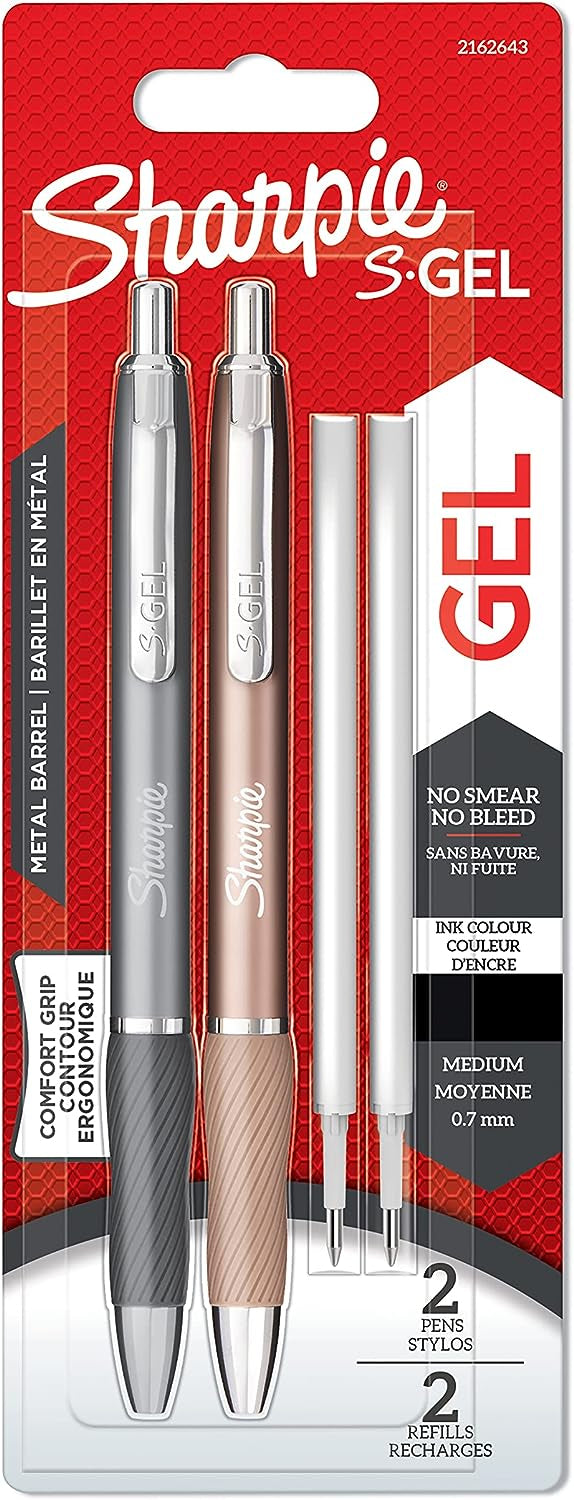 Sharpie 2162643 gel pen Retractable gel pen Medium Black 2 pc(s)