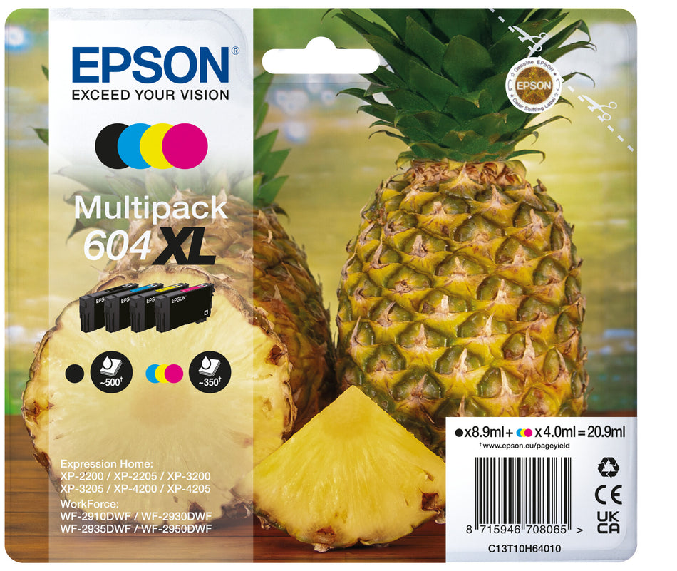Epson 604XL ink cartridge 4 pc(s) Original High (XL) Yield Black, Cyan, Magenta, Yellow