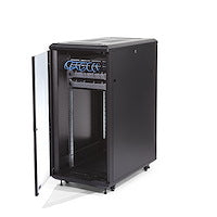 StarTech.com 4-Post 25U Server Rack Cabinet, Lockable 19" Data Rack Cabinet for Computer / AV / IT Equipment, Office / Home Network Rack with Casters & Adjustable Mounting Rails