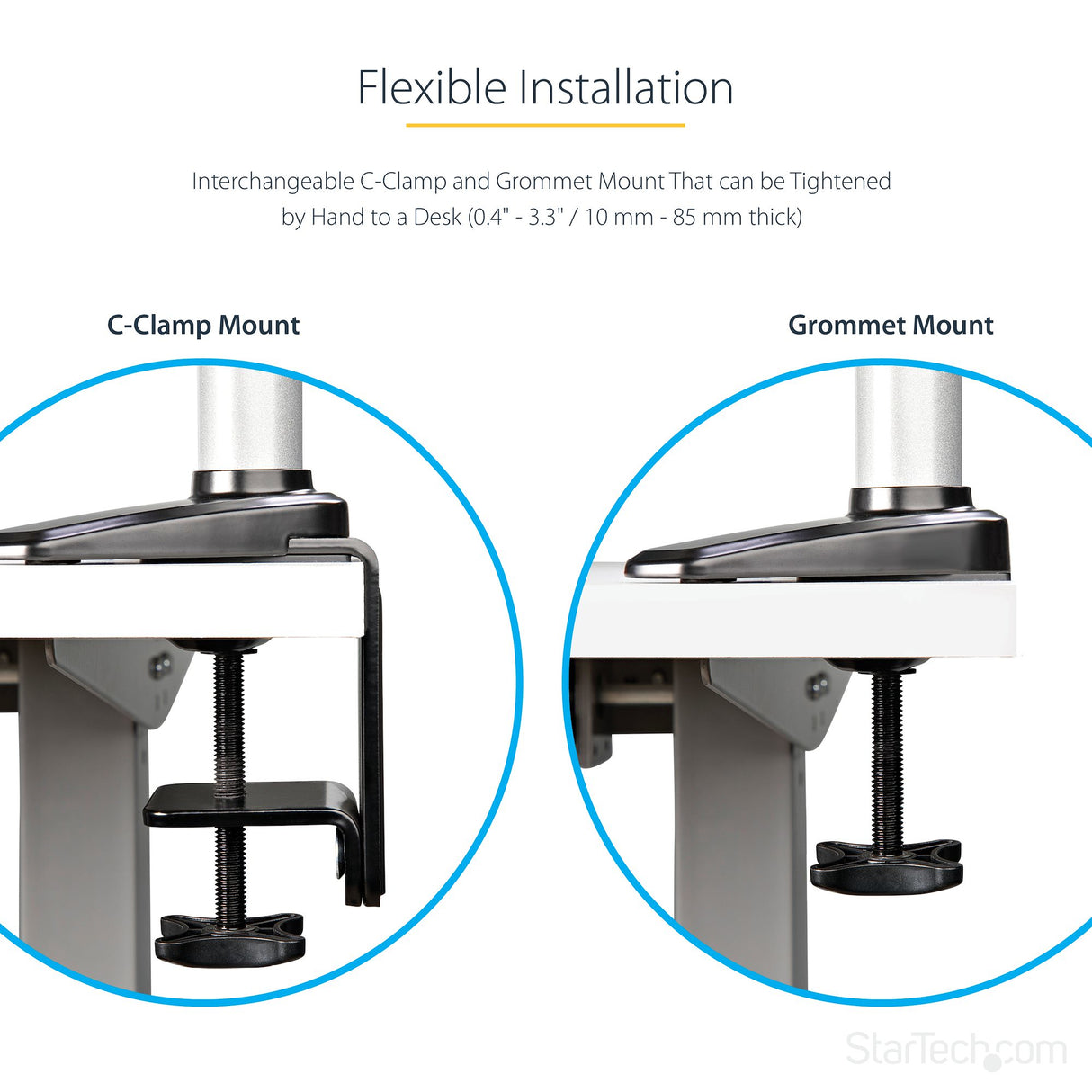 StarTech.com Desk Mount Laptop Arm - Full Motion Articulating Arm for Laptop or Single 34" Monitor - VESA Mount Laptop Tray Bracket - Ergonomic Adjustable Notebook Stand - Desk-Clamp