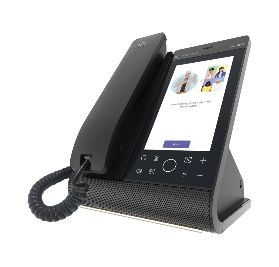 AudioCodes Teams C470HD Total Touch IP-Phone PoE GbE with integrated BT and Dual Band Wi-Fi