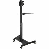 StarTech.com Mobile Workstation Cart with Monitor Mount, CPU/PC Holder, Keyboard Tray - Ergonomic Height Adjustable Desktop Computer Cart - Rolling Mobile Standing Workstation on Wheels