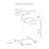 StarTech.com Mobile Projector and Laptop Stand/Cart - Heavy Duty Portable Projector Stand (2 Shelves, hold 22lb/10kg each) - Height Adjustable Rolling Presentation Cart w/Lockable Wheels