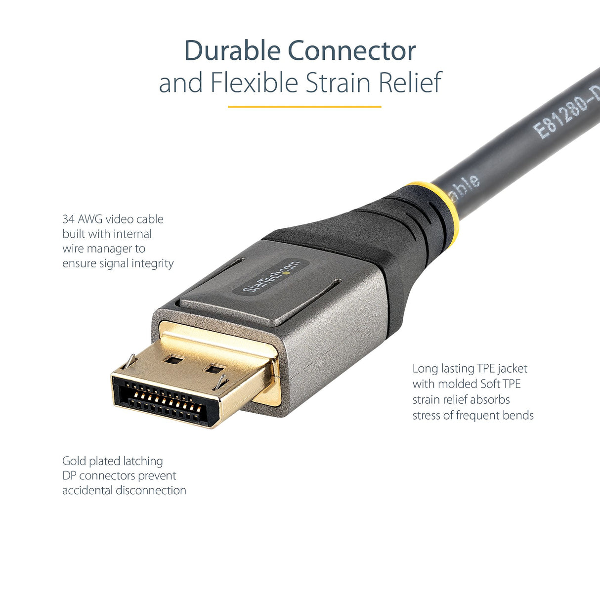 StarTech.com 16ft (5m) VESA Certified DisplayPort 1.4 Cable - 8K 60Hz HDR10 - Ultra HD 4K 120Hz Video - DP 1.4 Cable / Cord - For Monitors/Displays - DisplayPort to DisplayPort Cable - M/M