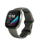 Fitbit Versa Sense Sage Grey Silver AMOLED Digital Touchscreen Wi-Fi GPS (satellite)