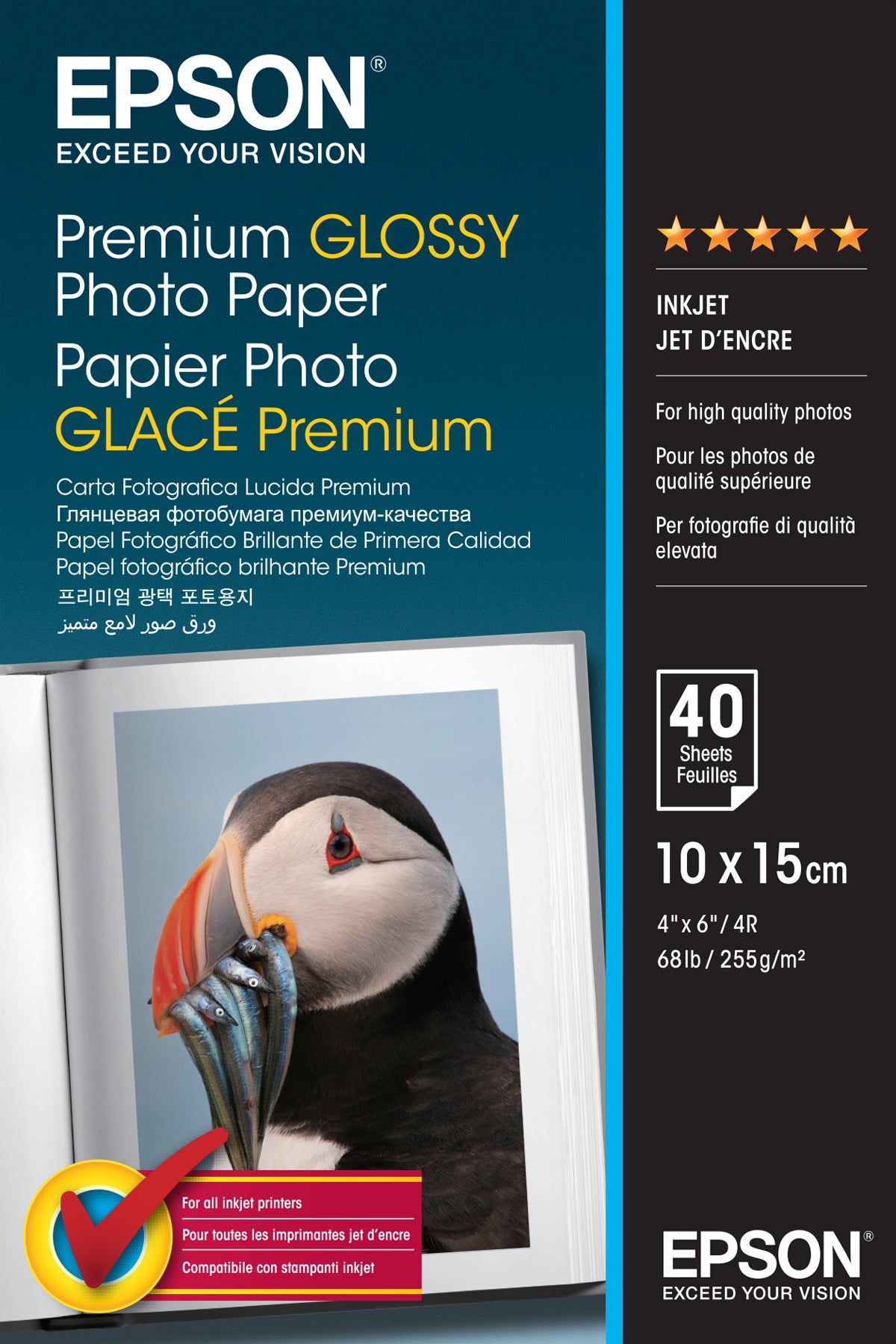 Epson Premium Glossy Photo Paper - 10x15cm - 40 Sheets