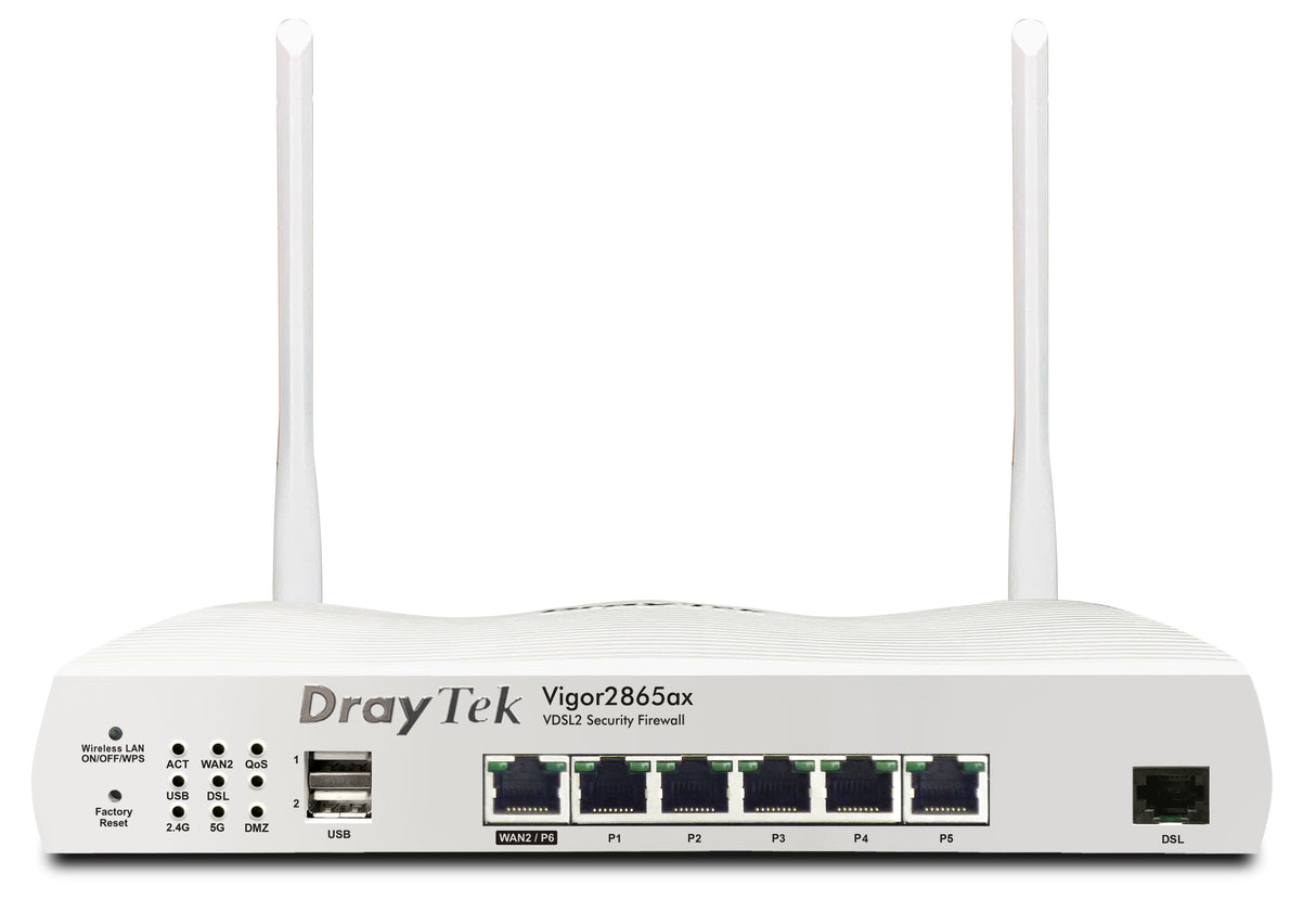 Draytek Vigor 2865ax wireless router Gigabit Ethernet Dual-band (2.4 GHz / 5 GHz) White