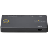 StarTech.com 2 Port Hybrid USB-A + HDMI & USB-C KVM Switch - Single 4K 60Hz HDMI 2.0 Monitor - Compact Desktop and/or Laptop HDMI KVM Switch - USB Bus Powered - Thunderbolt 3 Compatible