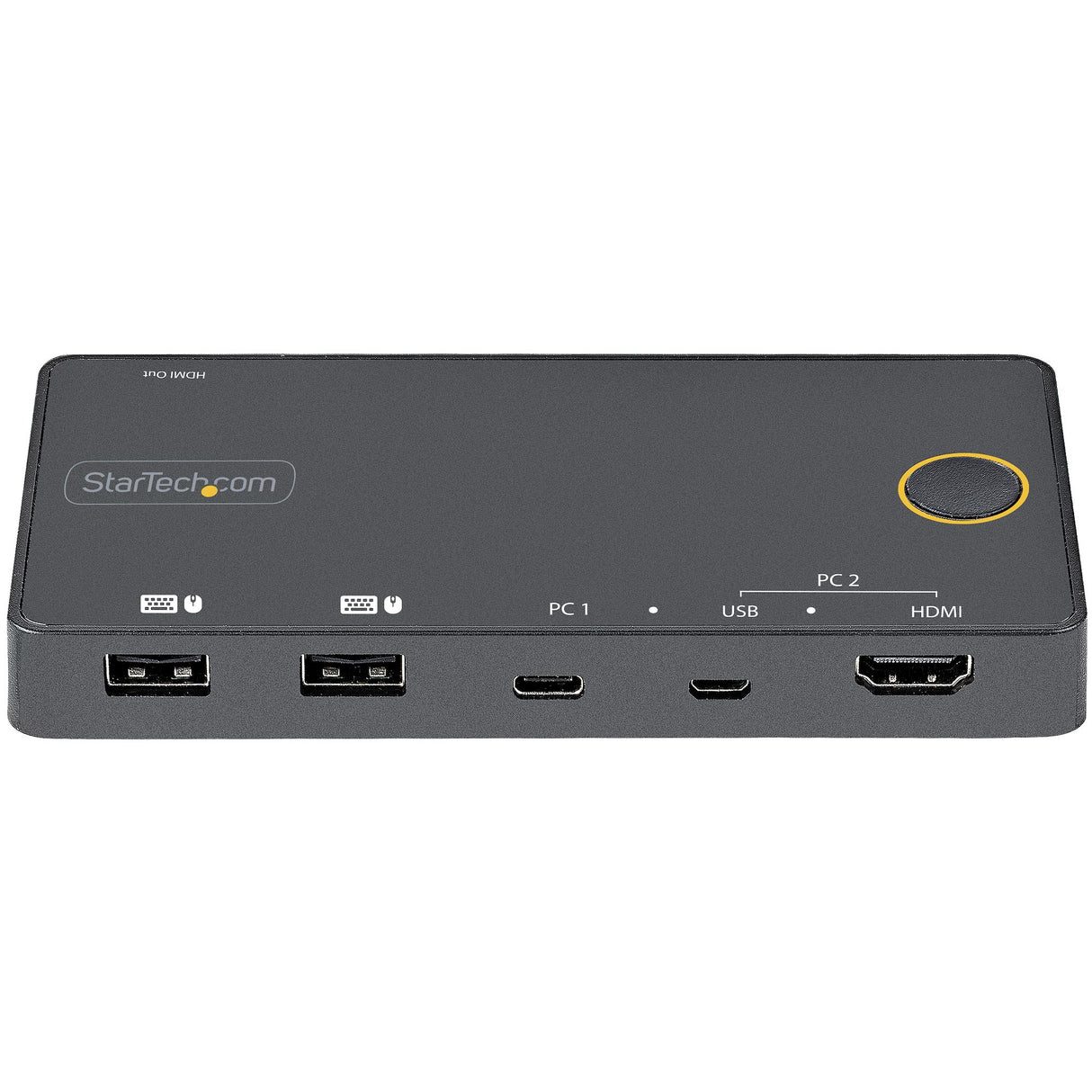 StarTech.com 2 Port Hybrid USB-A + HDMI & USB-C KVM Switch - Single 4K 60Hz HDMI 2.0 Monitor - Compact Desktop and/or Laptop HDMI KVM Switch - USB Bus Powered - Thunderbolt 3 Compatible