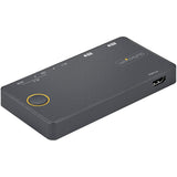 StarTech.com 2 Port Hybrid USB-A + HDMI & USB-C KVM Switch - Single 4K 60Hz HDMI 2.0 Monitor - Compact Desktop and/or Laptop HDMI KVM Switch - USB Bus Powered - Thunderbolt 3 Compatible