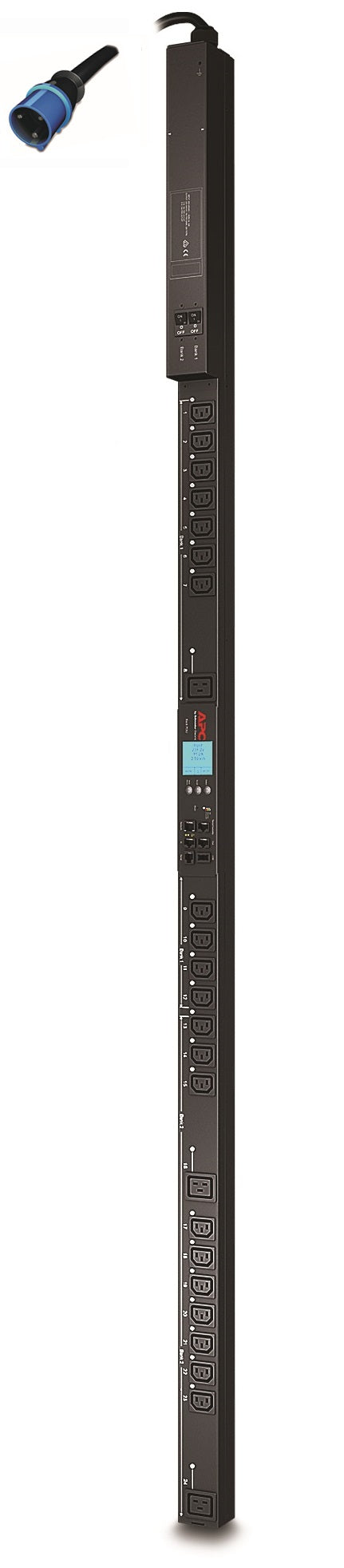 APC Rack PDU 2G, Metered by Outlet with Switching, ZeroU, 32A, 230V, (21) C13 & (3) C19