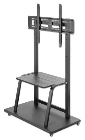 Manhattan Trolley Mount Stand for TV & Monitors, For screens 37" to 100", VESA compatability: all between 200x200 to 800x600mm - check the dimensions of the four mounting holes on back of screen to ensure it fits, Max 150kg, Height-adjustable to four leve