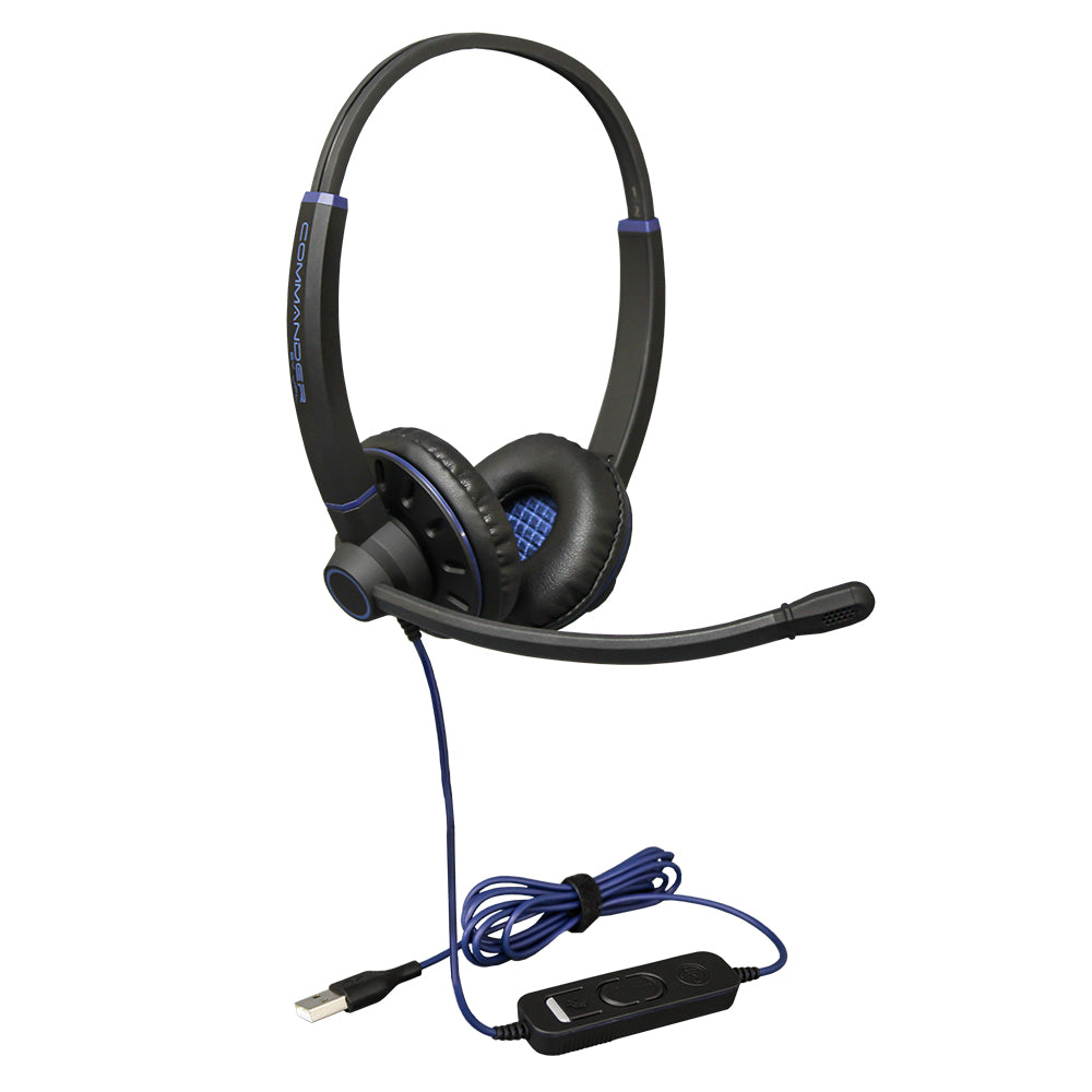 JPL Commander-2 V2 Headset Wired Head-band Office/Call center USB Type-A Black, Blue