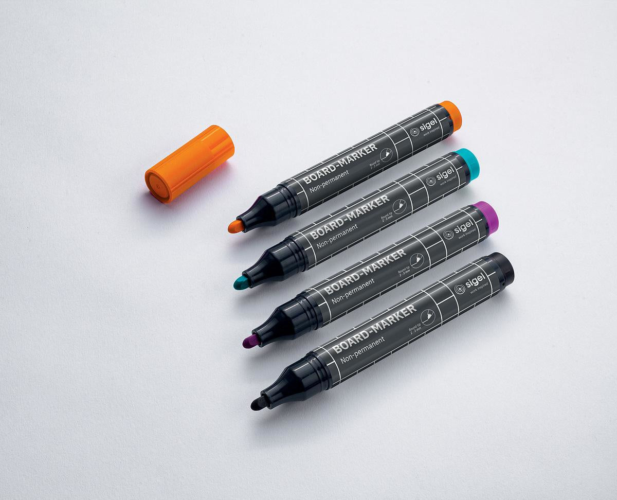 Sigel BA011 marker 4 pc(s) Black, Magenta, Orange, Turquoise