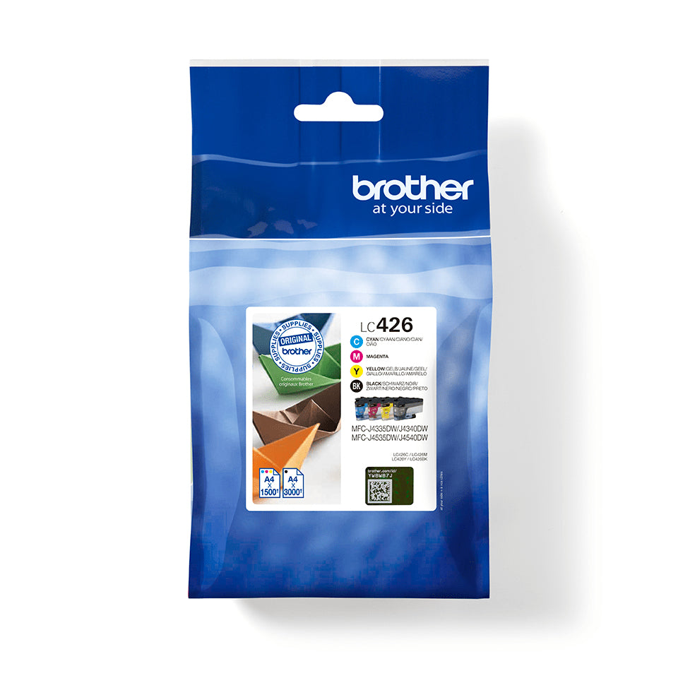 Brother LC-426VAL Ink cartridge multi pack Bk,C,M,Y 3000pg + 3x1500pg Pack=4 for Brother MFC-J 4335