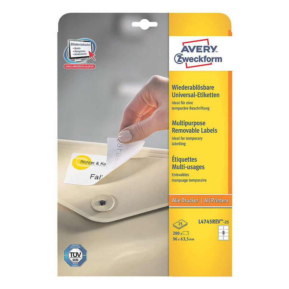 Avery White Removable Labels