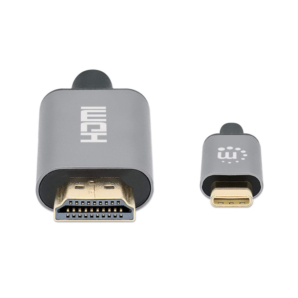 Manhattan USB-C to HDMI Cable, 4K@30Hz, 2m, Black, Equivalent to CDP2HD2MBNL, Male to Male, Three Year Warranty, Polybag