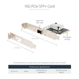 StarTech.com 10G PCIe SFP+ Card - Single SFP+ Port Network Adapter - Open SFP+ for MSA-Compliant Modules/Direct-Attach Cables - 10 Gigabit Fiber PCIe NIC - PCI Express SFP+ Network Card