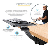 StarTech.com Under Desk Keyboard Tray - Full Motion & Height Adjustable Keyboard and Mouse Tray, 10"x26" Platform - Ergonomic Desk Mount Computer Keyboard Tray with Mouse Pad & Wrist Rest