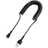 StarTech.com 1m (3ft) USB to Lightning Cable, MFi Certified, Coiled iPhone Charger Cable, Black, Durable TPE Jacket Aramid Fiber, Heavy Duty Coil Lightning Cable