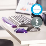 Fellowes Wrist Rest - Crystals Gel Wrist Rest with Non Slip Rubber Base - Ergonomic Mouse Mat Wrist Support, Keyboard Wrist Rest for Computer, Laptop, Home Office Use - Purple